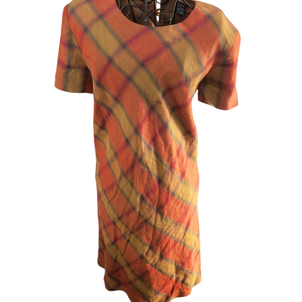 Plaid Orange and Yellow Dress
